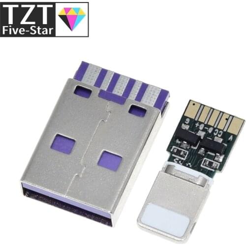 1Set Fast Charge USB For Apple Iphone 18W 3A Connector Welding On 5Pin PCB + Type A Male 5Pin USB OTG Data Charge Cable DIY KIT