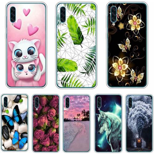 Case For Samsung Galaxy A50S Phone Case Silicone Soft TPU Cover For Samsung A50S Cute Flower cat Bumper
