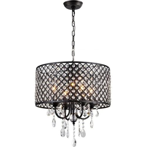 Black luxury crystal chandelier dining room bedroom hanging lights suspended nordic art deco light fittings europe french design