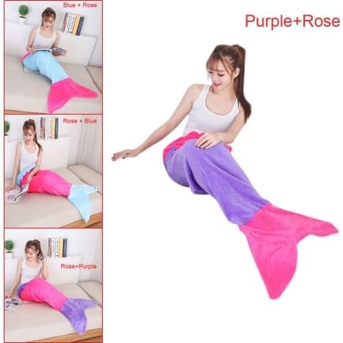 Kids Mermaid Blanket For Baby Girl Child Mermaid Tail Blankets Air Conditioning Sofa Sleeping Bag Crochet Knitting Throw Blanket
