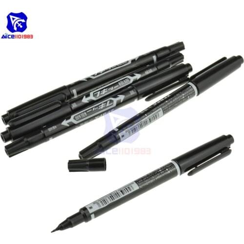 Diiymore 5PCS/Lot Black/Blue/Red CCL Anti-etching PCB Circuit Board Ink Marker Double Pen for Arduino