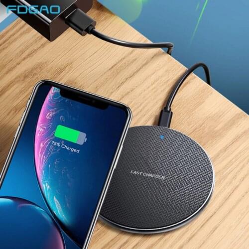 FDGAO 10W Qi Wireless Charger For iPhone 11 8 X XR XS Max Fast Charging Pad for Samsung S10 S9 S8 Note 10 9 Quick Charge QC 3.0