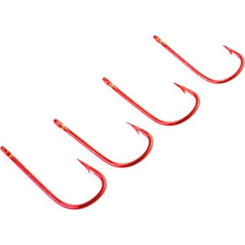 FISH KING 10-50pcs SODE Fishhooks High Carbon Steel Carp Fishing Hooks With Ringed Barbed Single Hook With Eye For Fishing