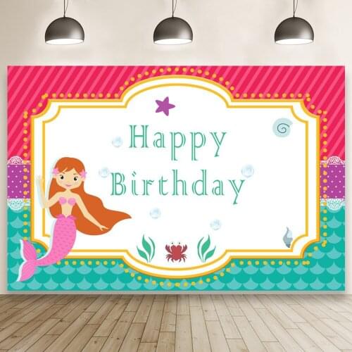 Birthday Backdrop Mermaid Beautiful Underwater Theme Studio Photography Background Baby Shower Party Poster Prop Decoration