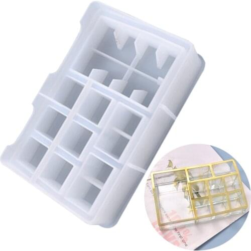 Lipstick Holder Silicone Mold Makeup Brush Storage Box Mould DIY Crystal Resin Epoxy UV Clay Molds Women Gift Making Home Decor