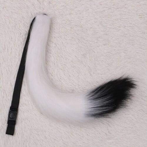 Halloween 60cm Animal Tail Black Red Cat Fox Tails Cosplay Costume Props Role Play Birthday Party Adjustable Strap