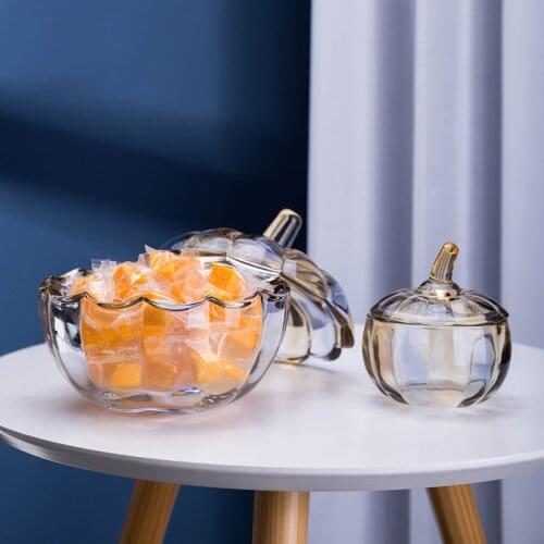 Kitchen Storage Tank Candy Food Storage Jar Pumpkin Shape Glass Bottle Living Room Table Decorative Ornaments Snack Container