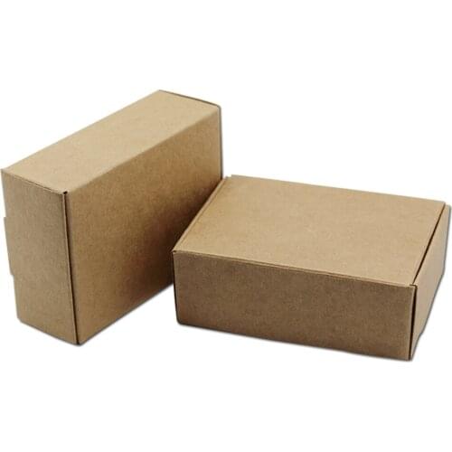 3.3"x3"x1.4" Square Kraft Paper Box for Candy Packaging Cardboard Gift Box Jewelry Crafts Wrapping Organizer Carton Box Foldable