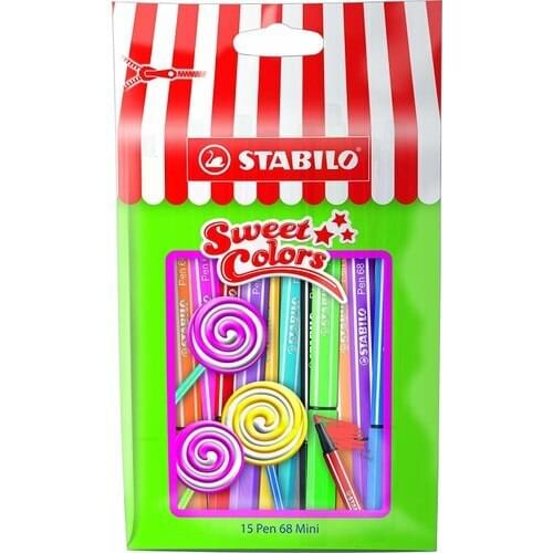 Stabilo Pen 68 Mini Sweet Colors 15 Pack - 1 mm Tip