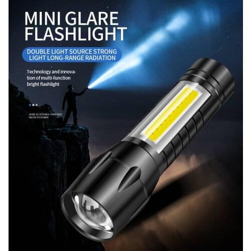 Power Torch Aluminum Alloy USB Rechargeable LED Mini Telescopic Zoom 511