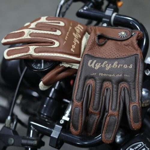 Motorcycle retro wind gloves breathable leather touch screen gloves motorcycle gloves guantes moto men riding gloves