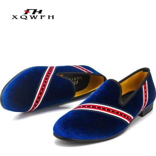 2019 Men Party and Wedding Dress Shoes Men Velvet Loafers Smoking Slipper Italian Casual Shoes for Men