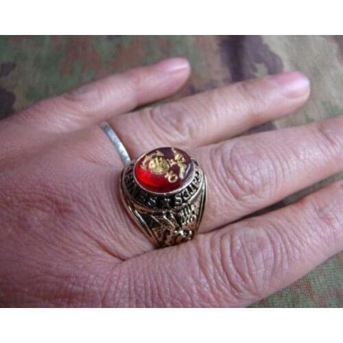 MENS US ARMED FORCES DELUXE USMC MARINE CORPS MILITARY RETRO HONOR RING SIZE 10