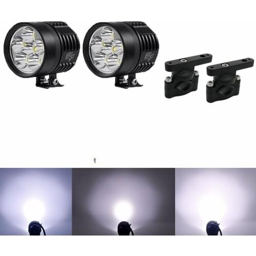 Motorcycles Set 2x LED Auxiliary Fog Light Assembly Driving Passing Lamp For BMW Suzuki Honda Yamaha Auxiliary Fog Lights