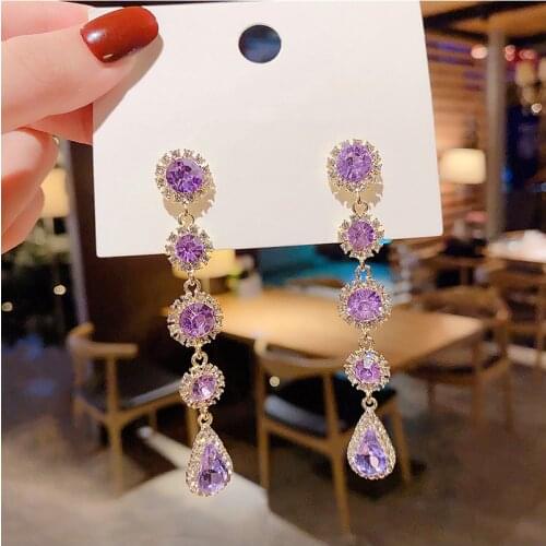 New Simple Female Bow Flower Earrings Long Tassel Pearl Crystal Pendant Earrings 2021 Fashion Girl Wedding Jewelry Accessories