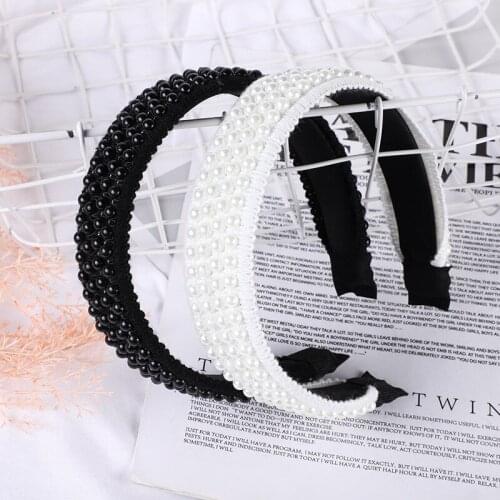 Elegant Simulation Pearls Hair Hoop Headband Hair Bands for Women Headwear Knot Beads Hairband Hair Accessories Wedding Ornament
