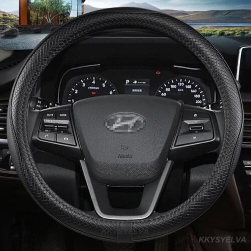 Car Steering-Wheels Cover 38cm 15" For Hyundai ELantra/i35 Sonata/i45 Creta/ix25 Tuscon/ix35 Accent Verna Solaris Santa Fe