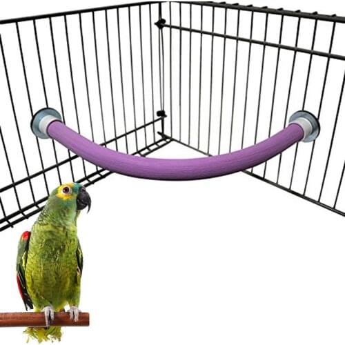 Pet Birds Perches Parrot Bent Corner Plastic Stand Perch Gnawing Claws Grinding Toy Cage Decor