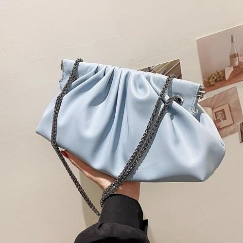 Pleated Large Underarm bag 2021 Summer New High-quality PU Leather Womens Designer Handbag High capacity Shoulder Messenger Bag