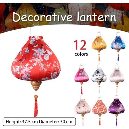 Retro Chinese Lantern Traditional Japanese Vietnam Silk Lantern Balcony Outdoor Party Spring Festival New Year Hanging Lanterns