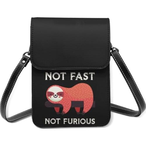 Sloth Shoulder Bag Shopping Student Mobile Phone Bag Gift Funny Leather Bags