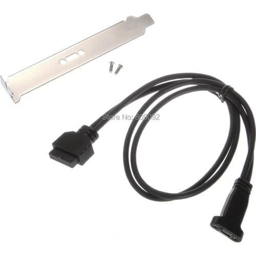 USB3.1 Type-C Female to USB 3.0 Motherboard 20Pin Panel Mount Cable With Rear PCI Back Panel Expansion Bracket for PC