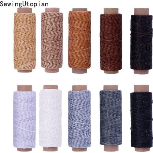 10PCS 150D 50M Leather Waxed Thread Repair Cord String Sewing Leather Hand Wax Stitching DIY Thread Arts Crafts Handcraft Tool