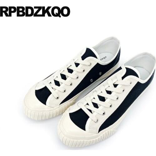 Large size lace up black and white women 2019 11 cloth trainers high quality breathable 12 44 flats retro canvas shoes sneakers