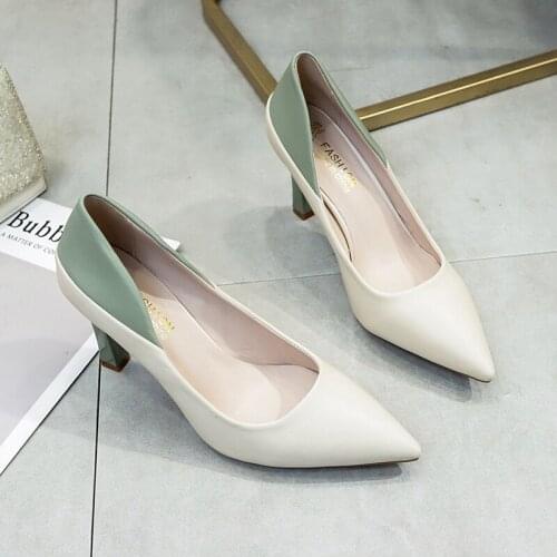 Womens High Heels Sexy Bride Party Heel Pointed Toe Concise Elegant Shallow Mouth High Heel Shoes Women shoes Sexy U14-41