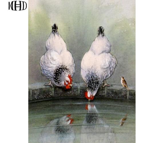 Animal Full Square / Round diy Diamond Painting 3D Diamond Embroidered 5D Diamond Cross Stitch Crystal Mosaic Sticker Chicken