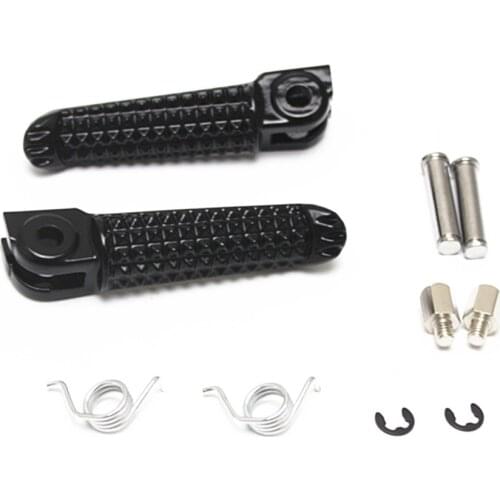 1 PAIR OF BLACK FRONT FOOTPEGS FOOTRESTS ASSEMBLY FOR YAMAHA YZF R1 R6 R6S