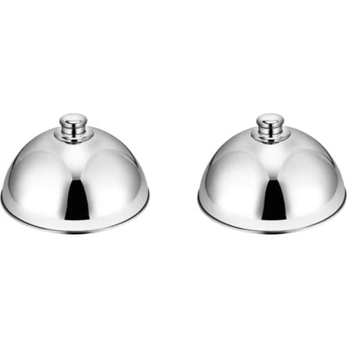 2Pcs Cheese Melting Dome Steaming Cover Steak Cover Cloche Serving Dish Food Cover