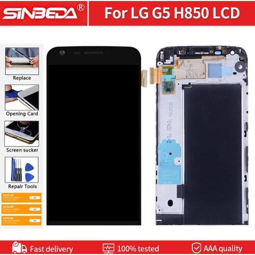 5.3" Original Digitizer For LG G5 H850 H840 H860 LCD Display Touch Screen Assembly Replacement With Frame For LG G5 Display