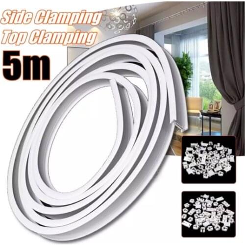 5m Flexible Ceiling Mounted Curtain Track Rail Straight Slide Windows Balcony Plastic Bendable Home Window Decor Accessories