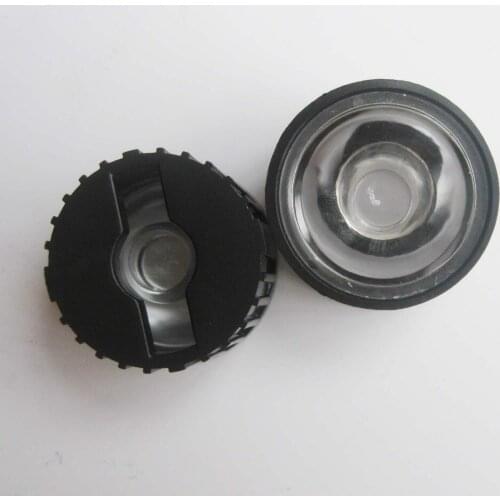 50pcs 5/8/15/25/30/45/60/90/120 degrees LED Lens With Black Holder For 1W 3W 5W High Power LED Lamp Light