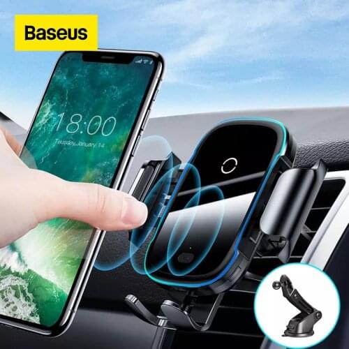 Baseus Wireless Car Charger For iPhone 11 Light Electric 2 in 1 Wireless Charger 15W Car Phone Holder For Huawei Samsung Xiaomi