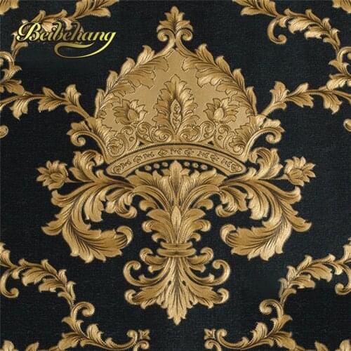 Beibehang papel de parede 3D PVC glitter black damask wallpaper background wall bedroom wallpaper for living room wall papers