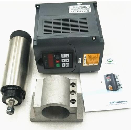 2.2KW Air Cooled Spindle Kit CNC 2.2KW Machine Tool Spindle Motor + 110v/220V/380v inverter + 80mm Clamp + 13pcs ER20 Collet