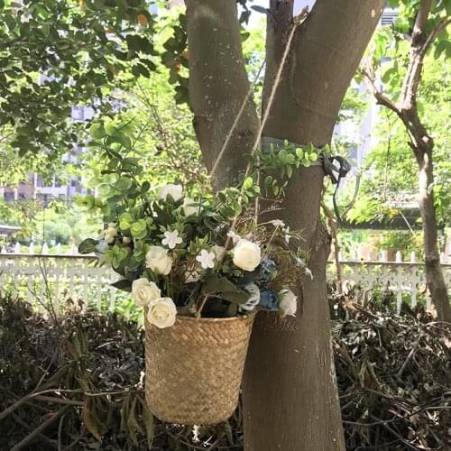 Hot Garden Plant Storage Basket Jute Rope Hanging Planter Woven Indoor Outdoor
