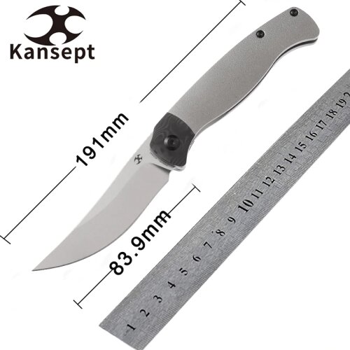 Kansept Front Flipper Mujir K1014A2 Pocket Knives 3.3'' S35VN Blade Titanium Handle Tactical Camping DEC Folding Knife
