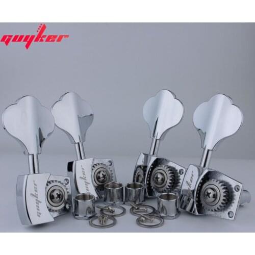 GUYKER high-grade Open Gear Bass Tuners Tuning Keys Chrome