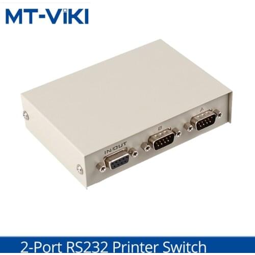 2 Port Manual RS232 Serial Port Switcher One-To-Two DB9 Print Sharing Device COM Splitter MT-232-2