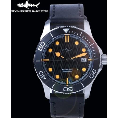 Heimdallr Mens Vintage Diving Watch Sapphire Glass 41mm Black Dial Aluminum Bezel NH35A Automatic Movement Mechanical Watch Men