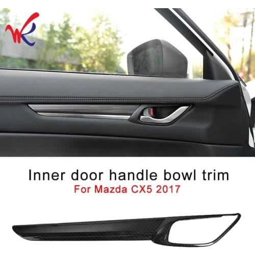 Loyalty for Mazda CX5 CX-5 2017 2018 Interior Door Handle Bowl With Armrest Cover Trim ABS Carbon Fiber Car Accessories Styling