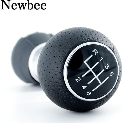 Newbee Car Styling 12mm 6 Speed Manual Car Gear Shift Knob Lever Stick Handle Head PU Leather For Audi A3 2001 2002 2003