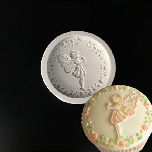 New Butterfly Girl Flower fairy modeling fondant mold Chocolate candy cookie baking silicone mold DIY sugar craft embossing tool