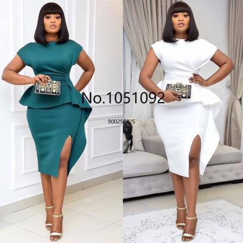 2020 Autumn Sexy African Women Short Sleeve Dress African Dresses for Women African Clothes Women