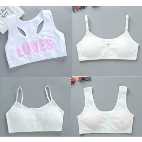 Gift Girl Bra Teen Crop Top Underwear Vest Racerback Puberty Sport Training Bras Letter Streetwear Tube Top New Year 7-14Y 10 9
