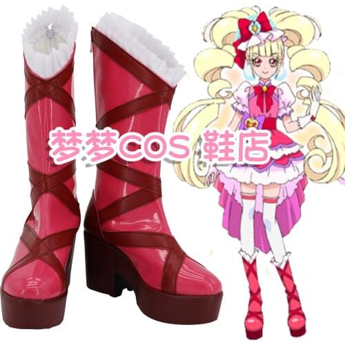 Pretty Cure Precure Pink Cure Macherie Shoes Cosplay Long Boots Halloween Cosplay Costume Accessories Custom Made
