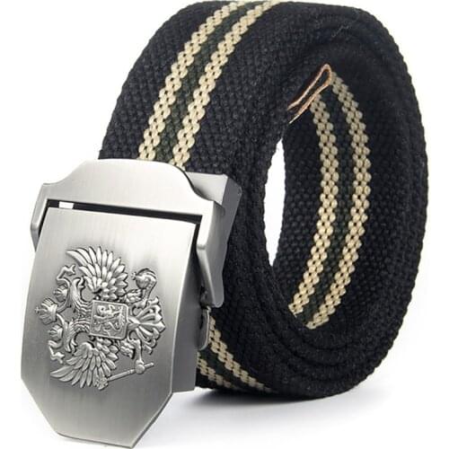 Unisex Russian National Emblem Canvas Tactical Belt High Quality Military Belts For Mens & Women Luxury Patriot Jeans Belt 120cm